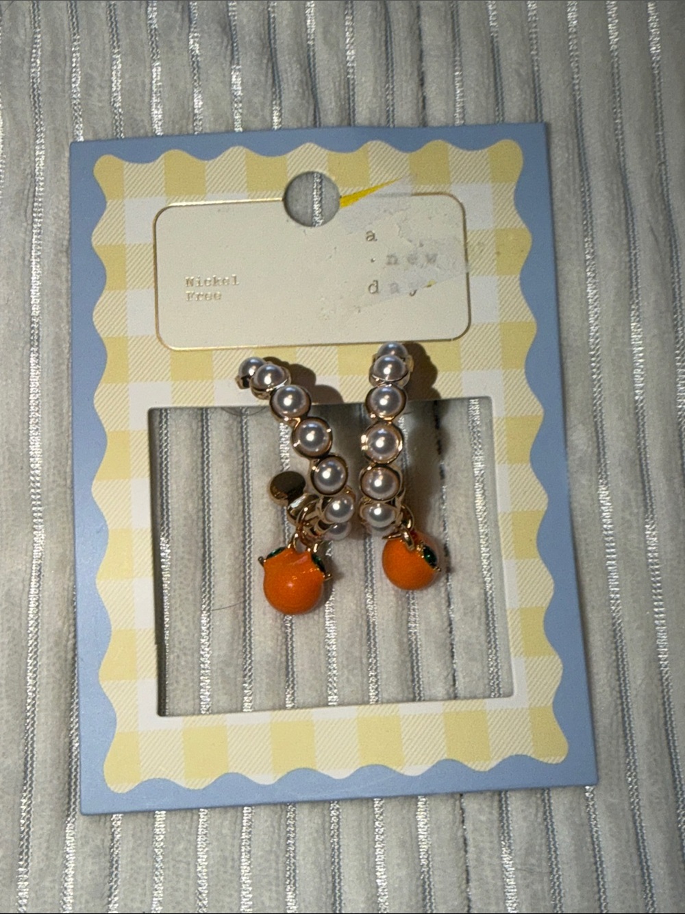 A new day orange pearl hoops